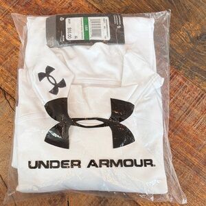 NWT Under Armour ColdGear Armour Compression Mock Shirt, White & Black Size L